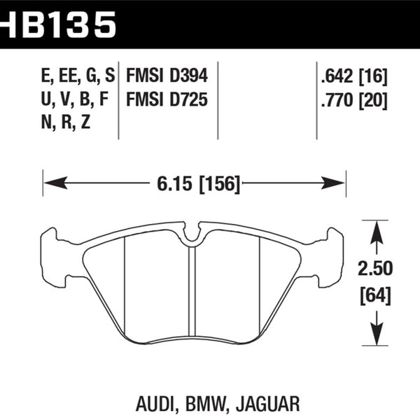 Hawk 1989-1995 BMW 525i HPS 5.0 Front Brake Pads