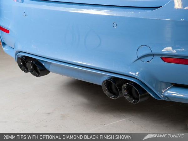 AWE Tuning BMW F8X M3/M4 Non Resonated SwitchPath Exhaust - Diamond Black Tips (90mm)