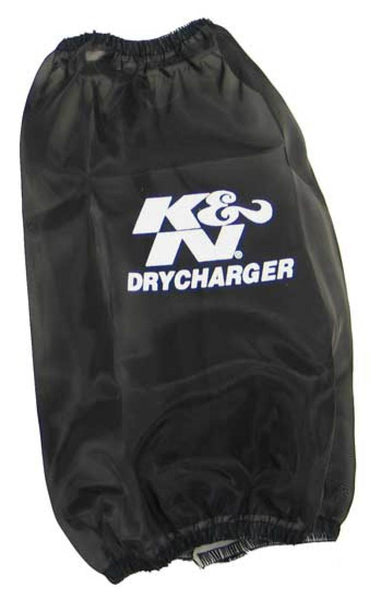 K&N Black DryCharger Round Tapered Air Filter Wrap 5in Base ID x 4in Top ID x 7.875in H