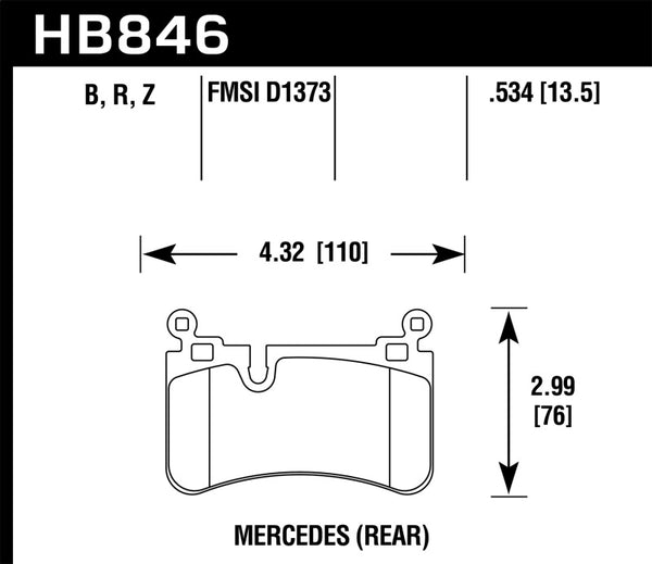 Hawk 08-13 Mercedes C-Class Performance Ceramic Street Rear Brake Pads