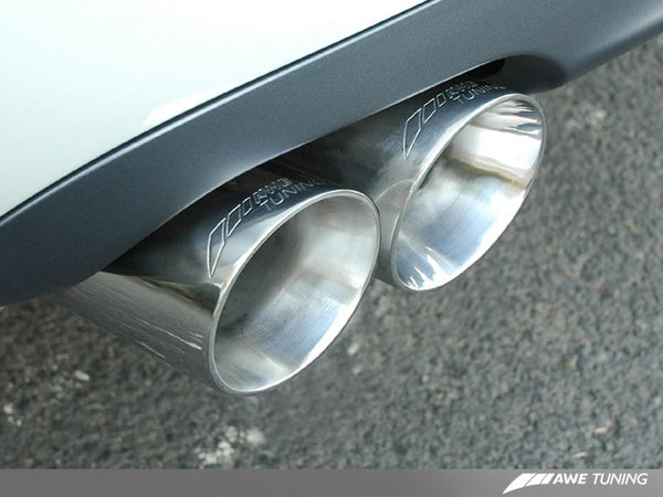 AWE Tuning Audi B7 A4 3.2L Touring Edition Quad Tip Exhaust - Polished Silver Tips