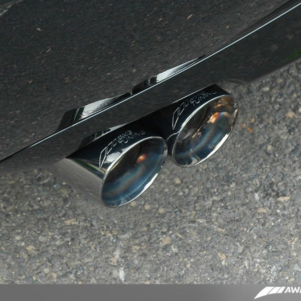 AWE Tuning Audi B7 A4 3.2L Track Edition Quad Tip Exhaust - Diamond Black Tips