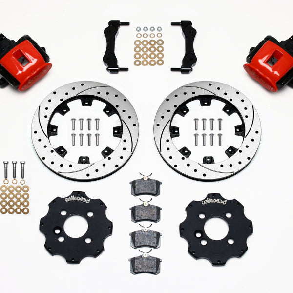 Wilwood Combination Parking Brake Rear Kit 11.75in Drilled Red Mini Cooper