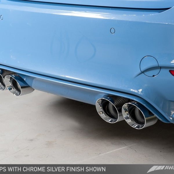 AWE Tuning BMW F8X M3/M4 Non-Resonated Track Edition Exhaust - Chrome Silver Tips (102mm)
