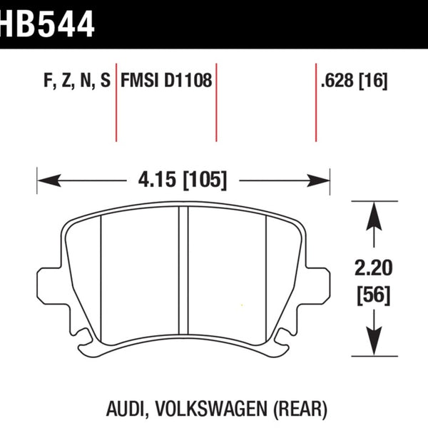 Hawk Audi A3 / A4 / A6 Quattro HPS Rear Brake Pads
