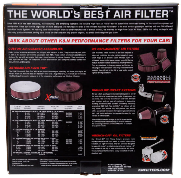 K&amp;N Universal Custom Air Filter - Round 7-5/16in. Flange / 14in. OD / 12in. ID / 5.5in. Height