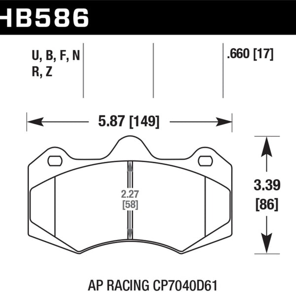 Hawk AP Racing CP7040 HPS 5.0 Street Brake Pads