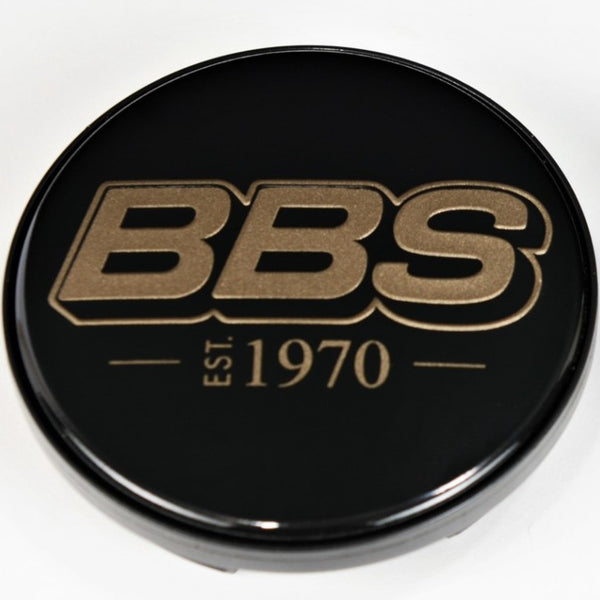 BBS Center Cap 70.6mm Black/Gold Est. 1970 Anniversary w/BBS Logo (5-Tab)