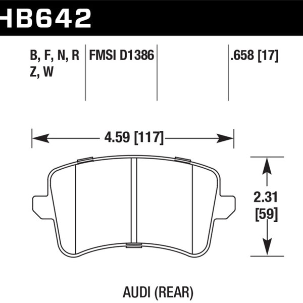 Hawk Performance 09-10 Audi A4/Quattro / 08-11 A5 Quattro / 09-11 Q5 Rear Ceramic Street Brake Pads