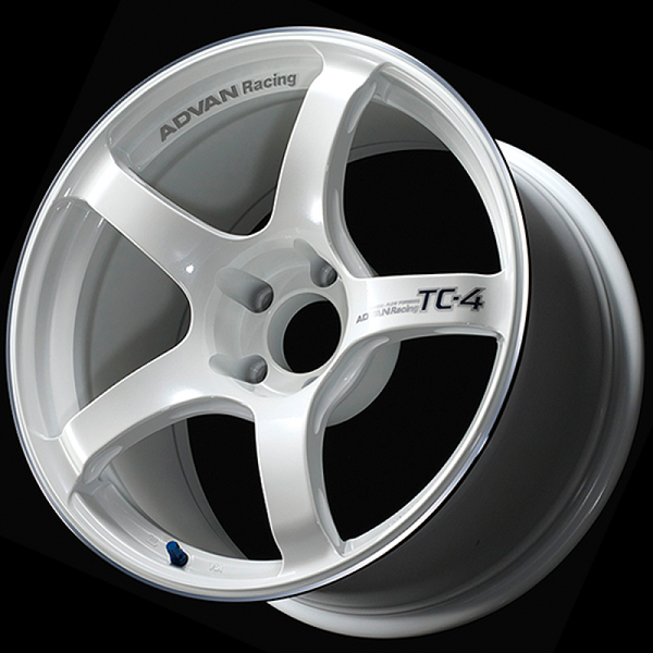 Advan TC4 18x11 +15 5-114.3 Racing White Metallic & Ring Wheel