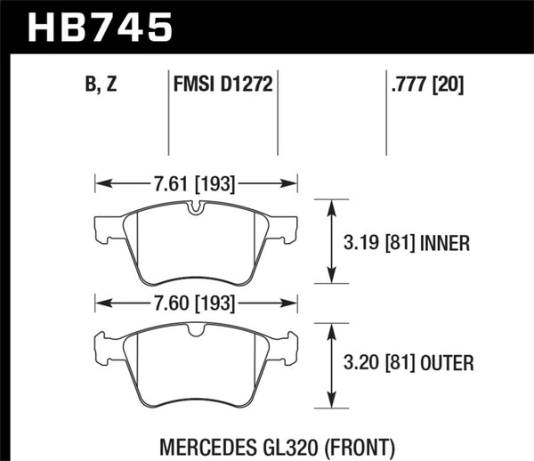 Hawk 05-11 Mercedes-Benz G55 AMG Performance Ceramic Street Front Brake Pads