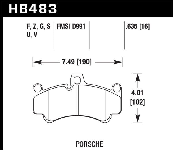 Hawk Porsche GT3 DTC-60 Street Front Brake Pads