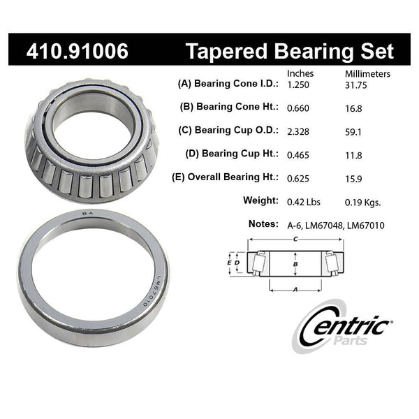 Centric Standard Tapered Bearing Cone - Front/Rear