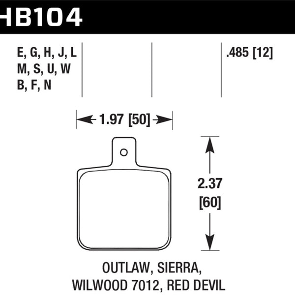 Hawk Sierra/Outlaw/Wilwood HPS Street Brake Pads