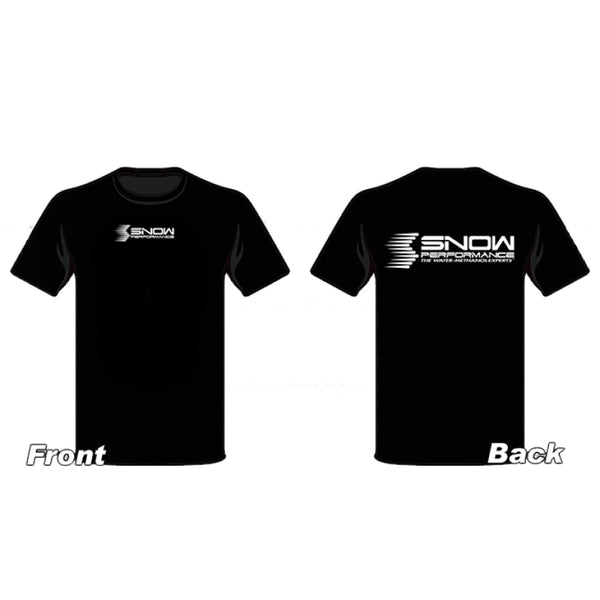 Snow Performance T-shirt Black w/White Logo - 2X