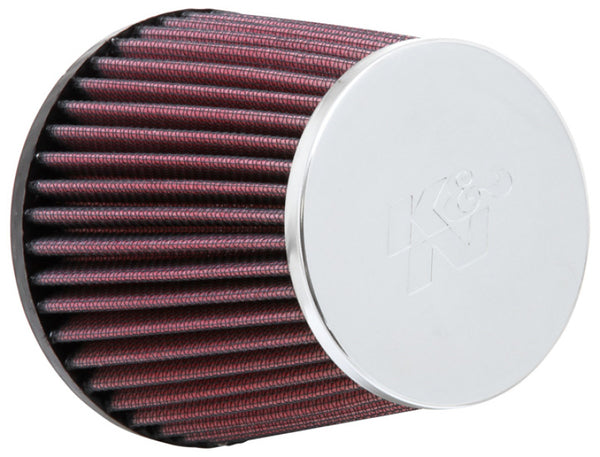 K&N Universal Chrome Filter - Round Tapered 3in Flange ID / 4.5in Base OD / 3.5in Top OD / 4.313in H
